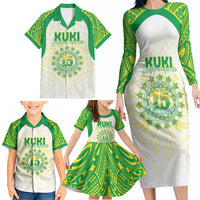 Kuki Independence 2026 Family Matching Long Sleeve Bodycon Dress and Hawaiian Shirt Cook Islands 15 Finest White Version LT05 - Polynesian Pride