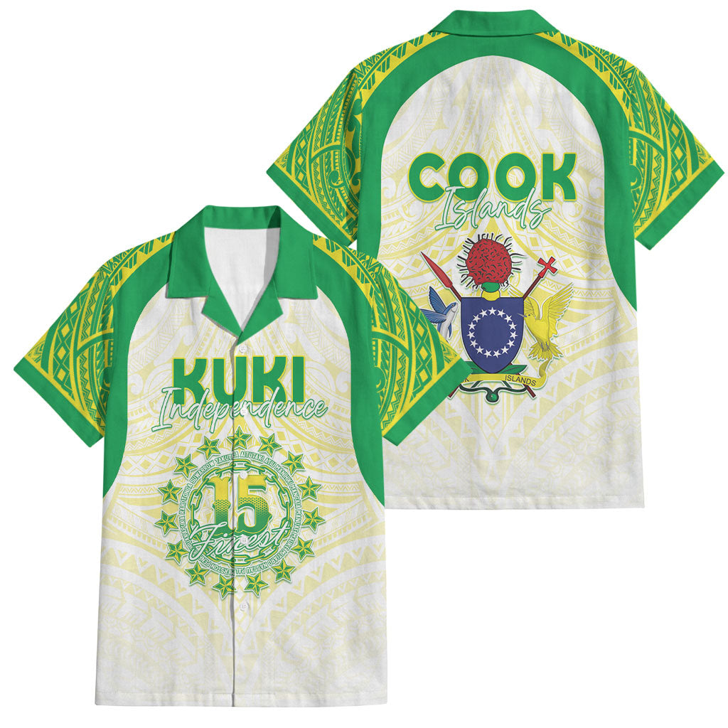 Kuki Independence 2026 Family Matching Mermaid Dress and Hawaiian Shirt Cook Islands 15 Finest White Version LT05 Dad's Shirt - Short Sleeve White - Polynesian Pride