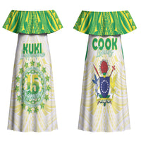 Kuki Independence 2026 Family Matching Off Shoulder Maxi Dress and Hawaiian Shirt Cook Islands 15 Finest White Version