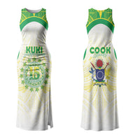 Kuki Independence 2026 Family Matching Tank Maxi Dress and Hawaiian Shirt Cook Islands 15 Finest White Version LT05 Mom's Dress White - Polynesian Pride