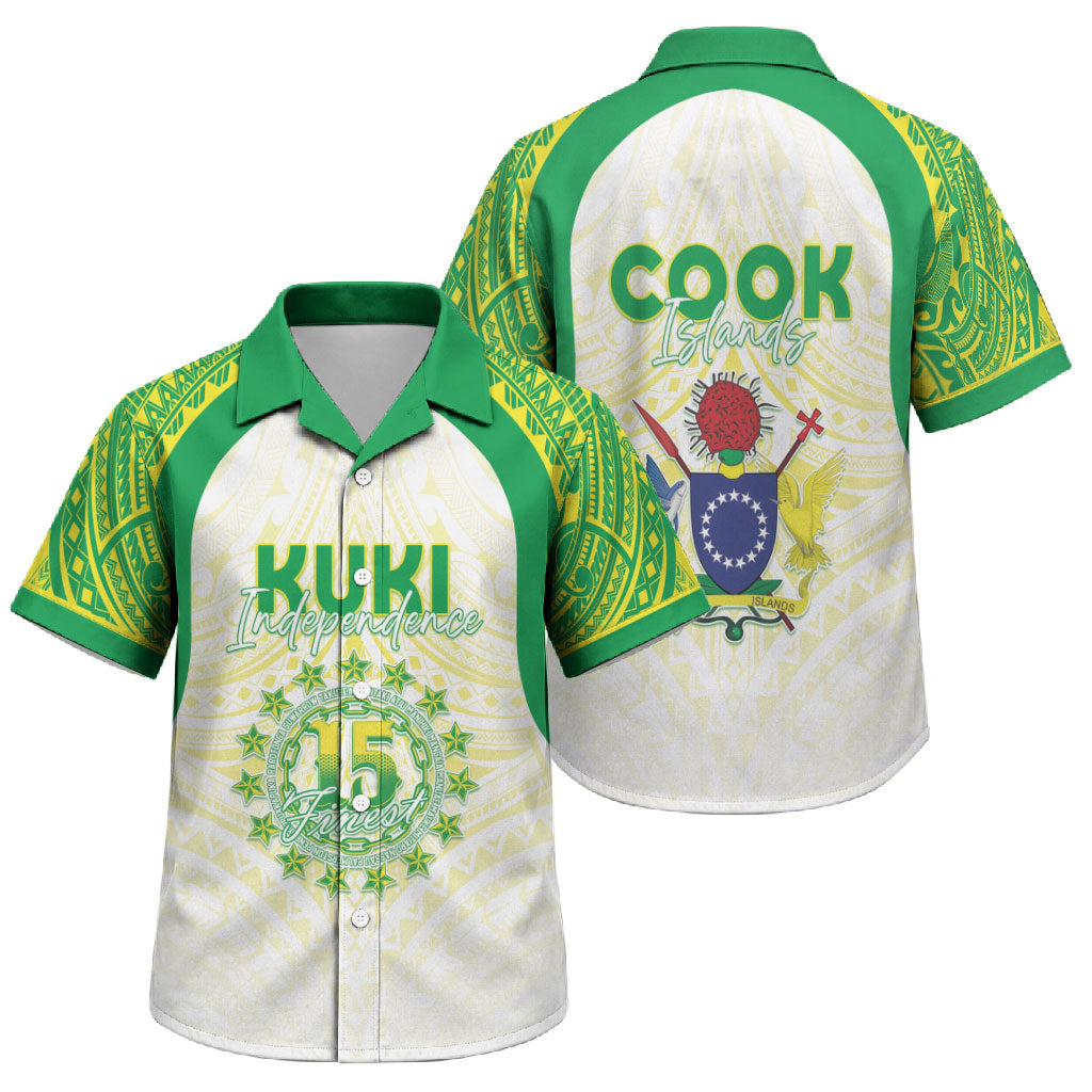 Kuki Independence 2026 Family Matching Tank Maxi Dress and Hawaiian Shirt Cook Islands 15 Finest White Version LT05 Son's Shirt White - Polynesian Pride