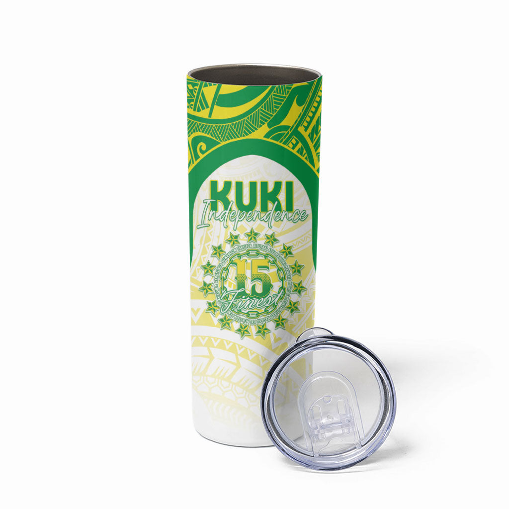 Kuki Independence 2026 Skinny Tumbler Cook Islands 15 Finest White Version
