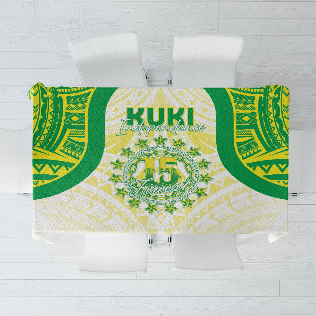 Kuki Independence 2026 Tablecloth Cook Islands 15 Finest White Version LT05 White - Polynesian Pride