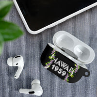 Hawaii Statehood Day AirPods Case Kakau Pattern With Maile Pikake Honohono Lei