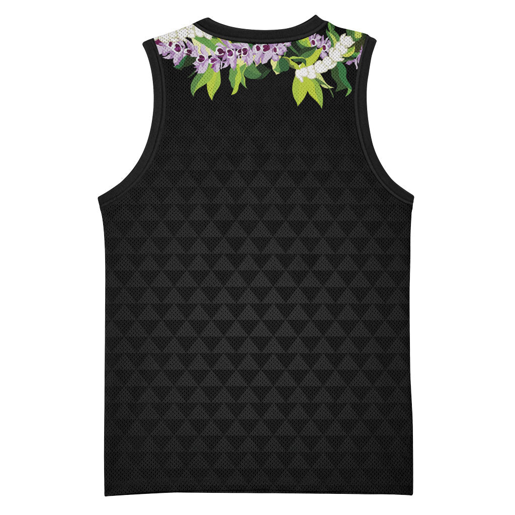 Hawaii Statehood Day Basketball Jersey Kakau Pattern With Maile Pikake Honohono Lei LT05 - Polynesian Pride