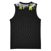 Hawaii Statehood Day Basketball Jersey Kakau Pattern With Maile Pikake Honohono Lei LT05 - Polynesian Pride