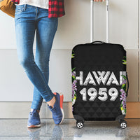 Hawaii Statehood Day Luggage Cover Kakau Pattern With Maile Pikake Honohono Lei LT05 - Polynesian Pride