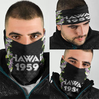 Hawaii Statehood Day Neck Gaiter Kakau Pattern With Maile Pikake Honohono Lei