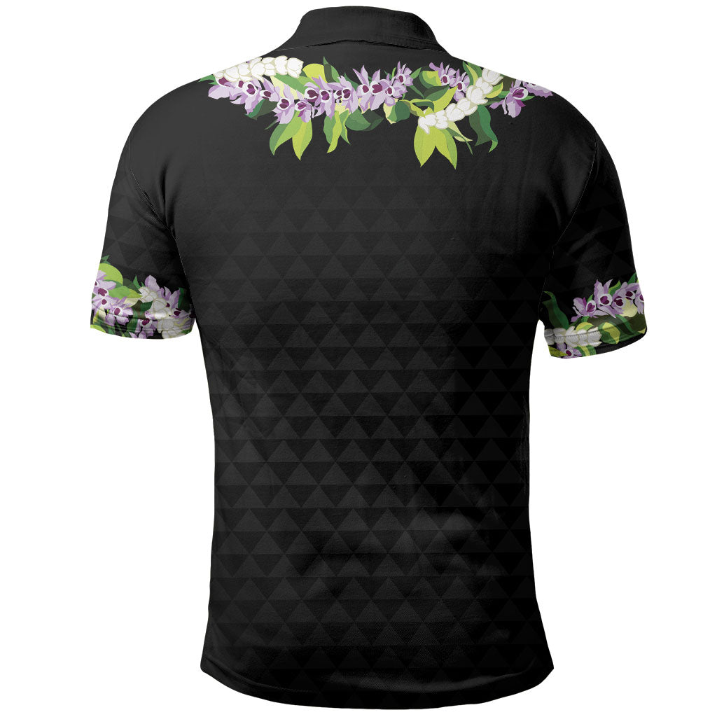 Hawaii Statehood Day Polo Shirt Kakau Pattern With Maile Pikake Honohono Lei