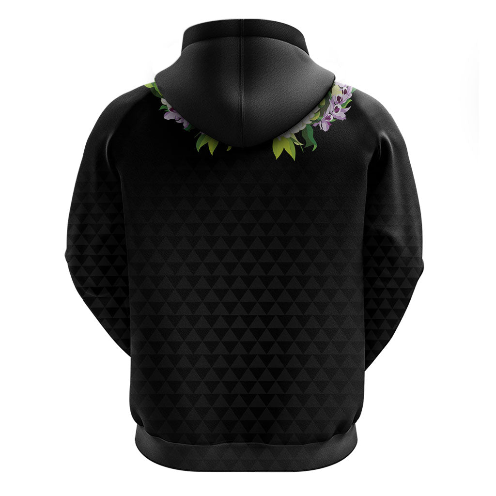 Hawaii Statehood Day Zip Hoodie Kakau Pattern With Maile Pikake Honohono Lei LT05 - Polynesian Pride
