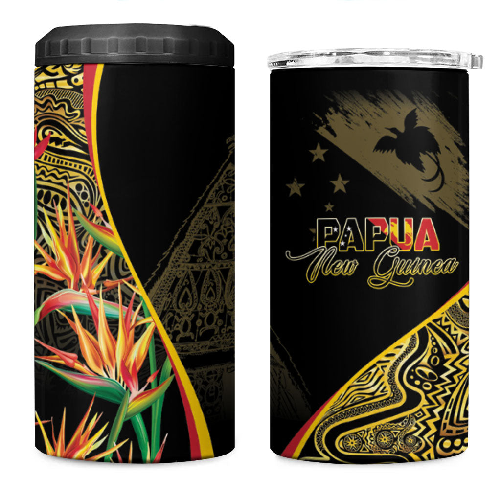 Papua New Guinea Hapi De Bilong Indipendens 4 in 1 Can Cooler Tumbler Special Style LT05 One Size: 16 oz Black - Polynesian Pride