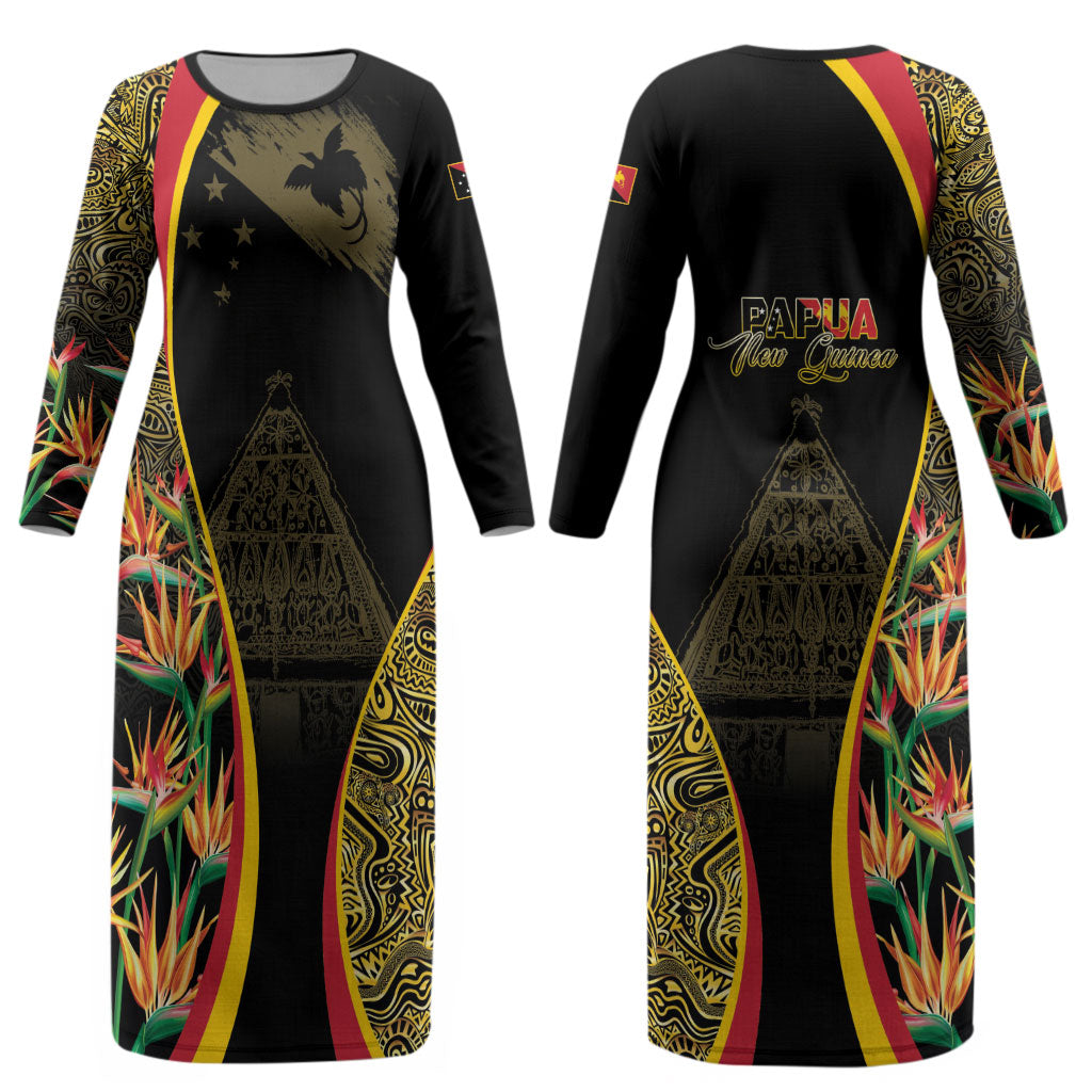 Papua New Guinea Hapi De Bilong Indipendens Couples Matching Long Sleeve Bodycon Dress and Hawaiian Shirt Special Style LT05 - Polynesian Pride