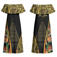 Papua New Guinea Hapi De Bilong Indipendens Couples Matching Off Shoulder Maxi Dress and Hawaiian Shirt Special Style
