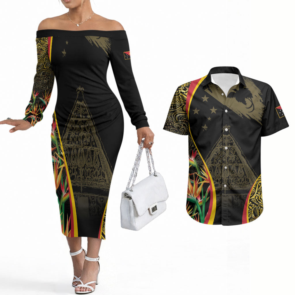 Papua New Guinea Hapi De Bilong Indipendens Couples Matching Off The Shoulder Long Sleeve Dress and Hawaiian Shirt Special Style
