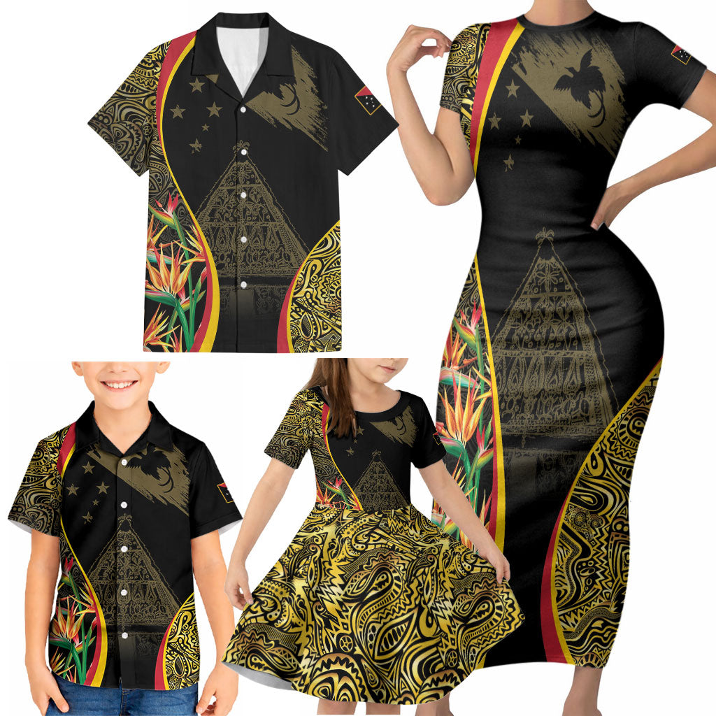 Papua New Guinea Hapi De Bilong Indipendens Family Matching Short Sleeve Bodycon Dress and Hawaiian Shirt Special Style LT05 - Polynesian Pride