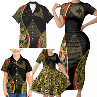 Papua New Guinea Hapi De Bilong Indipendens Family Matching Short Sleeve Bodycon Dress and Hawaiian Shirt Special Style LT05 - Polynesian Pride