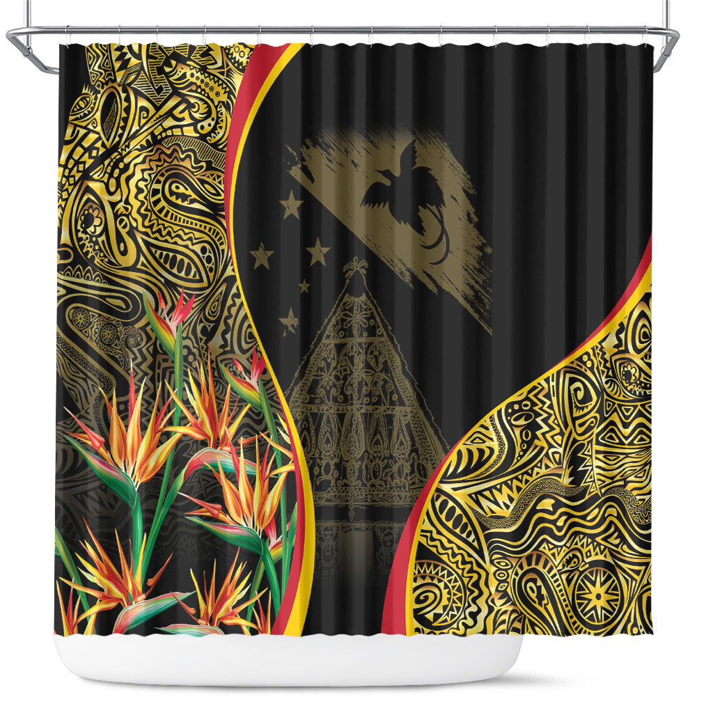 Papua New Guinea Hapi De Bilong Indipendens Shower Curtain Special Style LT05 Black - Polynesian Pride