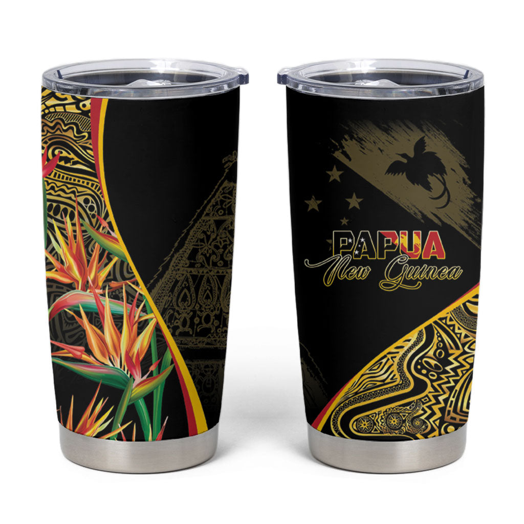Papua New Guinea Hapi De Bilong Indipendens Tumbler Cup Special Style LT05 Black - Polynesian Pride