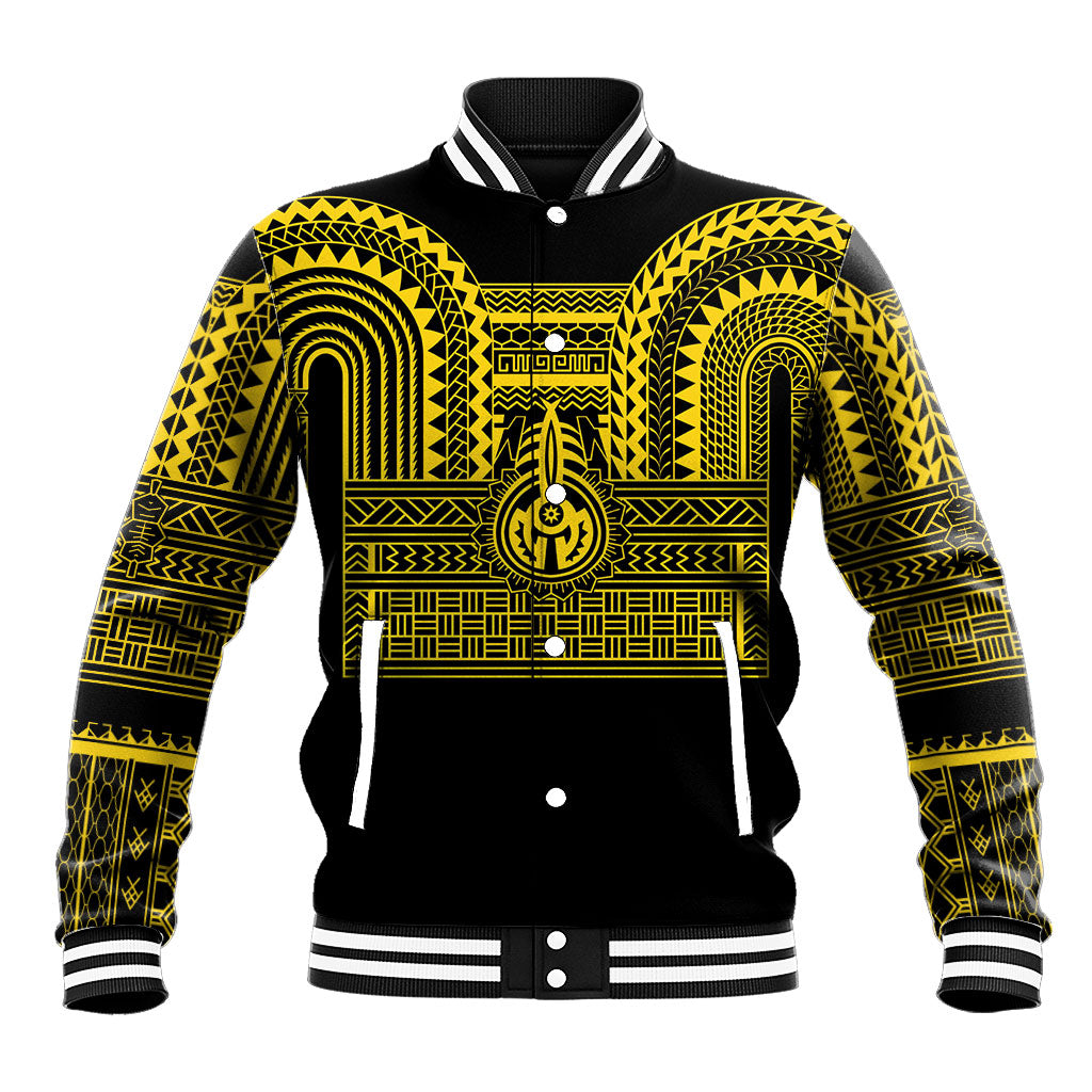 Philippines Filipinos Baseball Jacket Igorot Tribal Pattern Black LT05 Unisex Black - Polynesian Pride