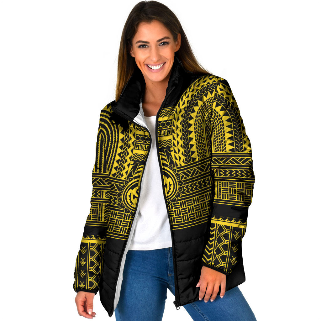 Philippines Filipinos Padded Jacket Igorot Tribal Pattern Black