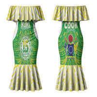 Kuki Independence 2026 Couples Matching Mermaid Dress and Hawaiian Shirt Cook Islands 15 Finest Green Version