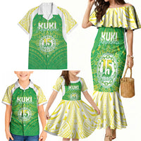 Kuki Independence 2026 Family Matching Mermaid Dress and Hawaiian Shirt Cook Islands 15 Finest Green Version LT05 - Polynesian Pride