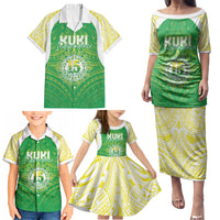 Kuki Independence 2026 Family Matching Puletasi and Hawaiian Shirt Cook Islands 15 Finest Green Version LT05 - Polynesian Pride