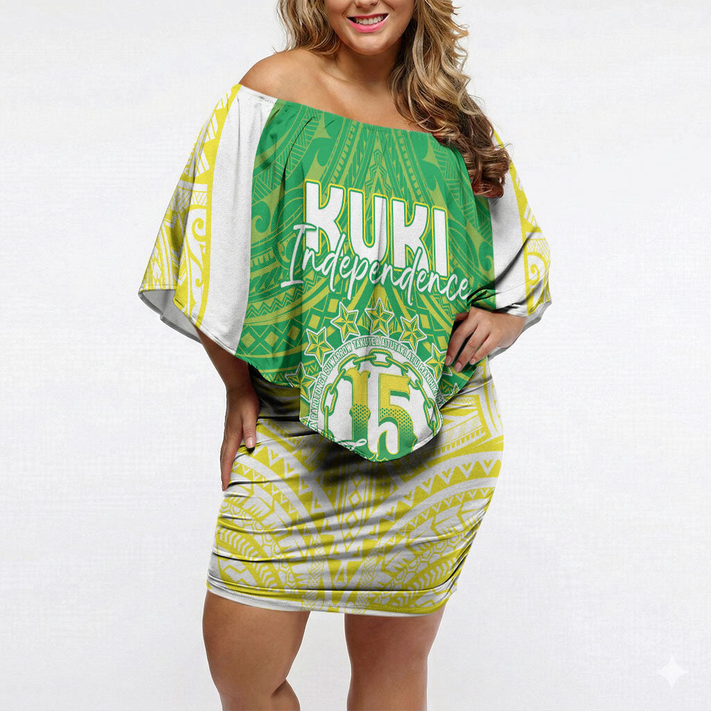 Kuki Independence 2026 Off Shoulder Short Dress Cook Islands 15 Finest Green Version