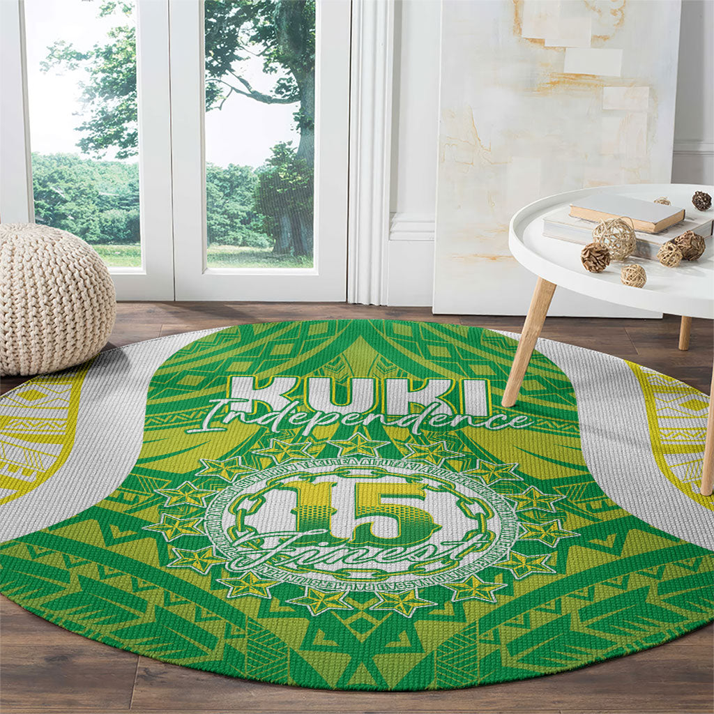 Kuki Independence 2026 Round Carpet Cook Islands 15 Finest Green Version
