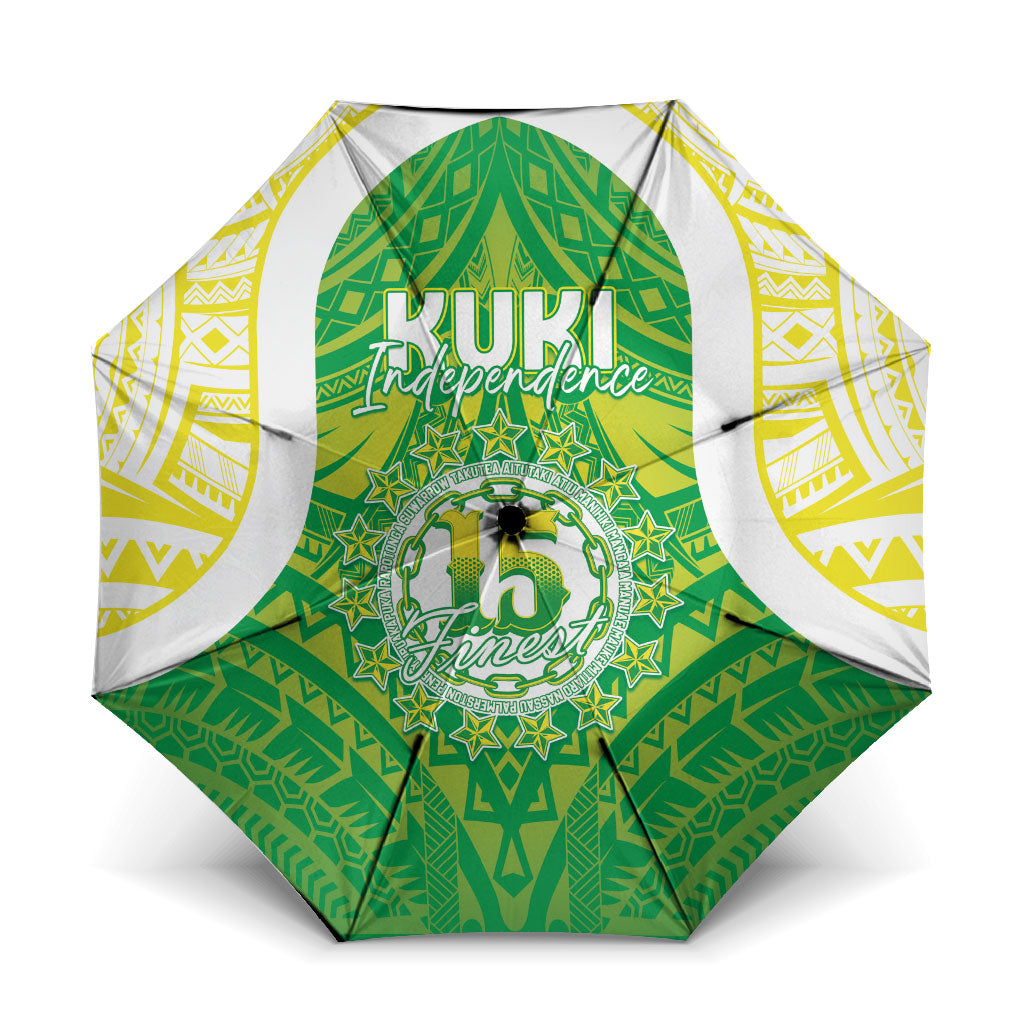Kuki Independence 2026 Umbrella Cook Islands 15 Finest Green Version LT05 One Size Folded 11.42 inch Opened Diameter 37.4 inch Green - Polynesian Pride