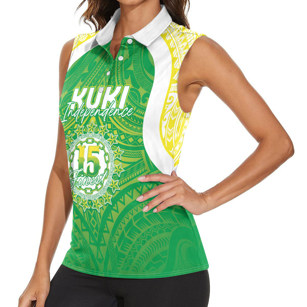 Kuki Independence 2026 Women Sleeveless Polo Shirt Cook Islands 15 Finest Green Version