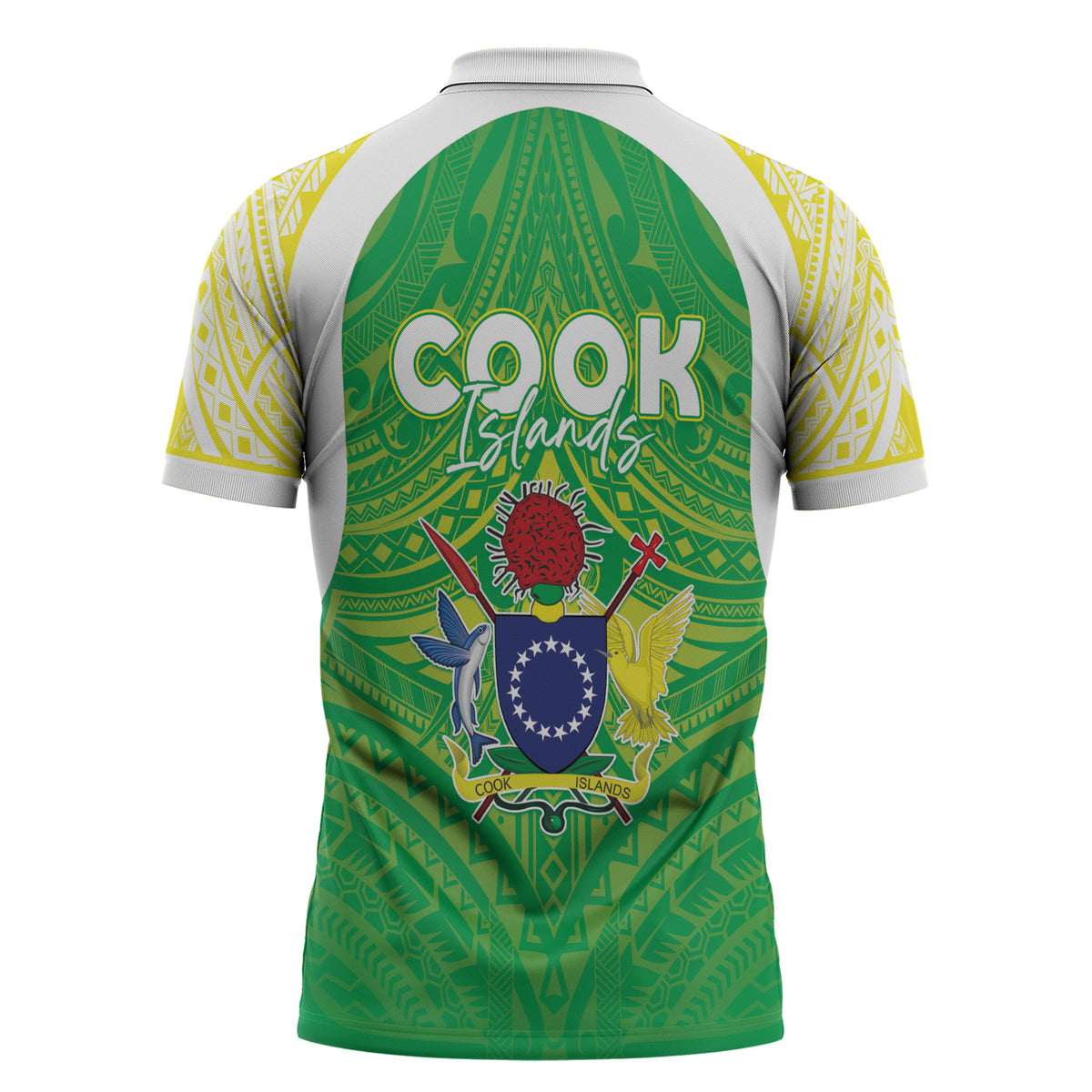 Kuki Independence 2026 Zipper Polo Shirt Cook Islands 15 Finest Green Version LT05 - Polynesian Pride