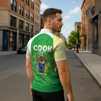 Kuki Independence 2026 Zipper Polo Shirt Cook Islands 15 Finest Green Version LT05 - Polynesian Pride
