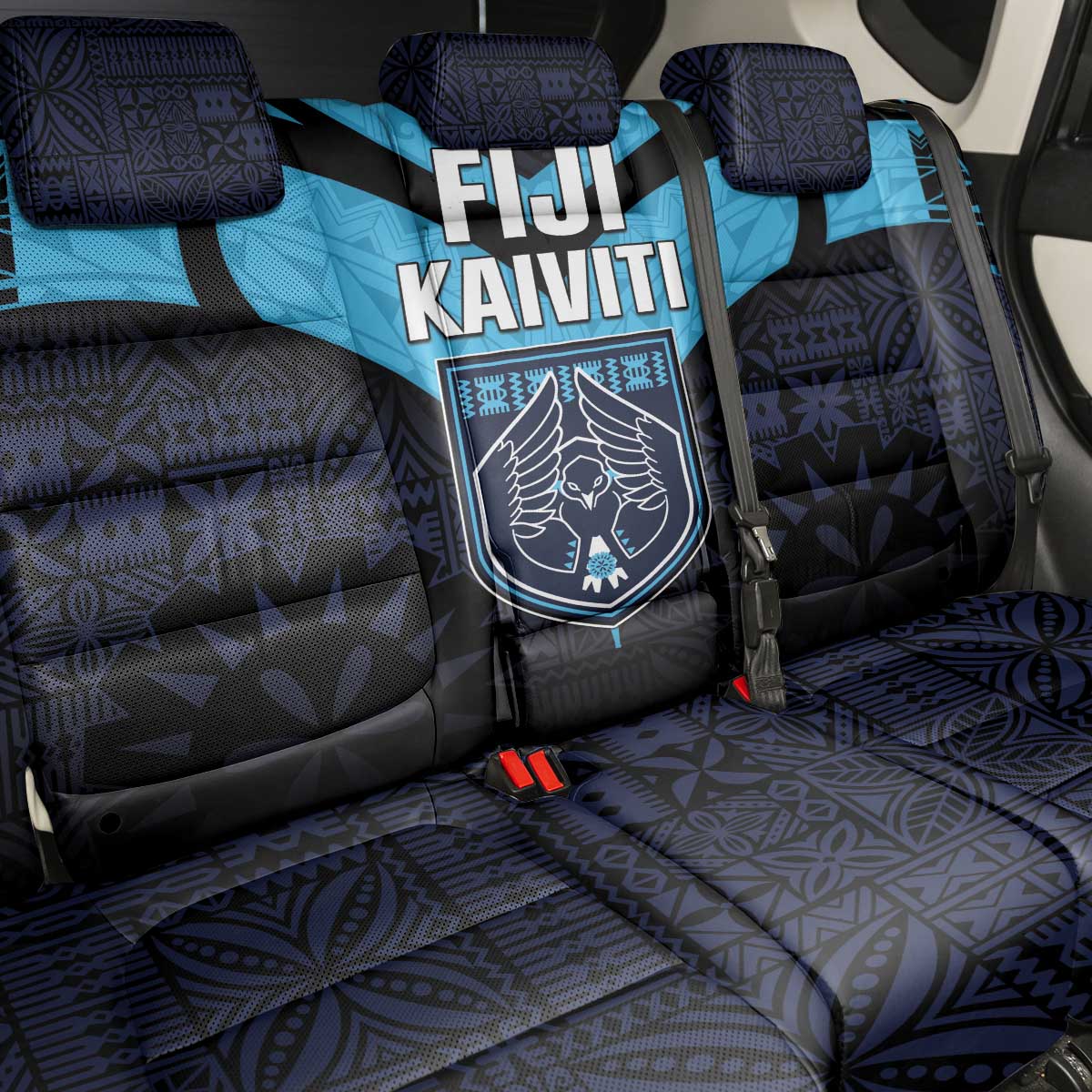 Fiji Kaiviti Rugby Back Car Seat Cover Fiji Tapa Pattern LT05 - Polynesian Pride