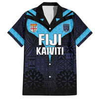 Custom Fiji Kaiviti Rugby Family Matching Long Sleeve Bodycon Dress and Hawaiian Shirt Fiji Tapa Pattern