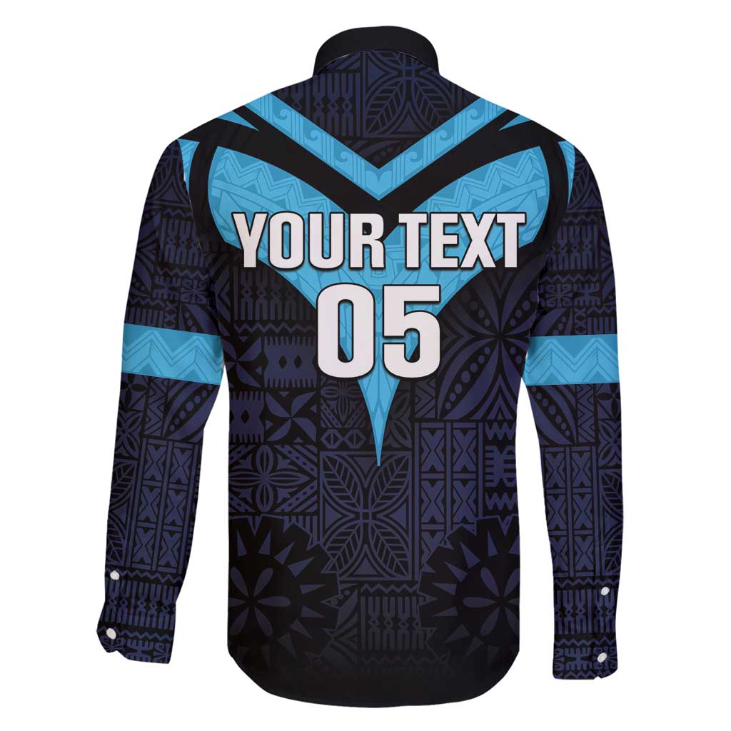 Custom Fiji Kaiviti Rugby Family Matching Tank Maxi Dress and Hawaiian Shirt Fiji Tapa Pattern