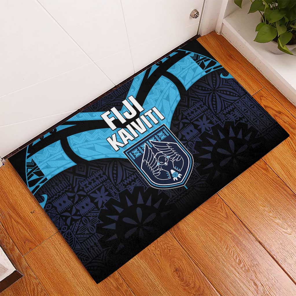 Fiji Kaiviti Rugby Rubber Doormat Fiji Tapa Pattern LT05 - Polynesian Pride