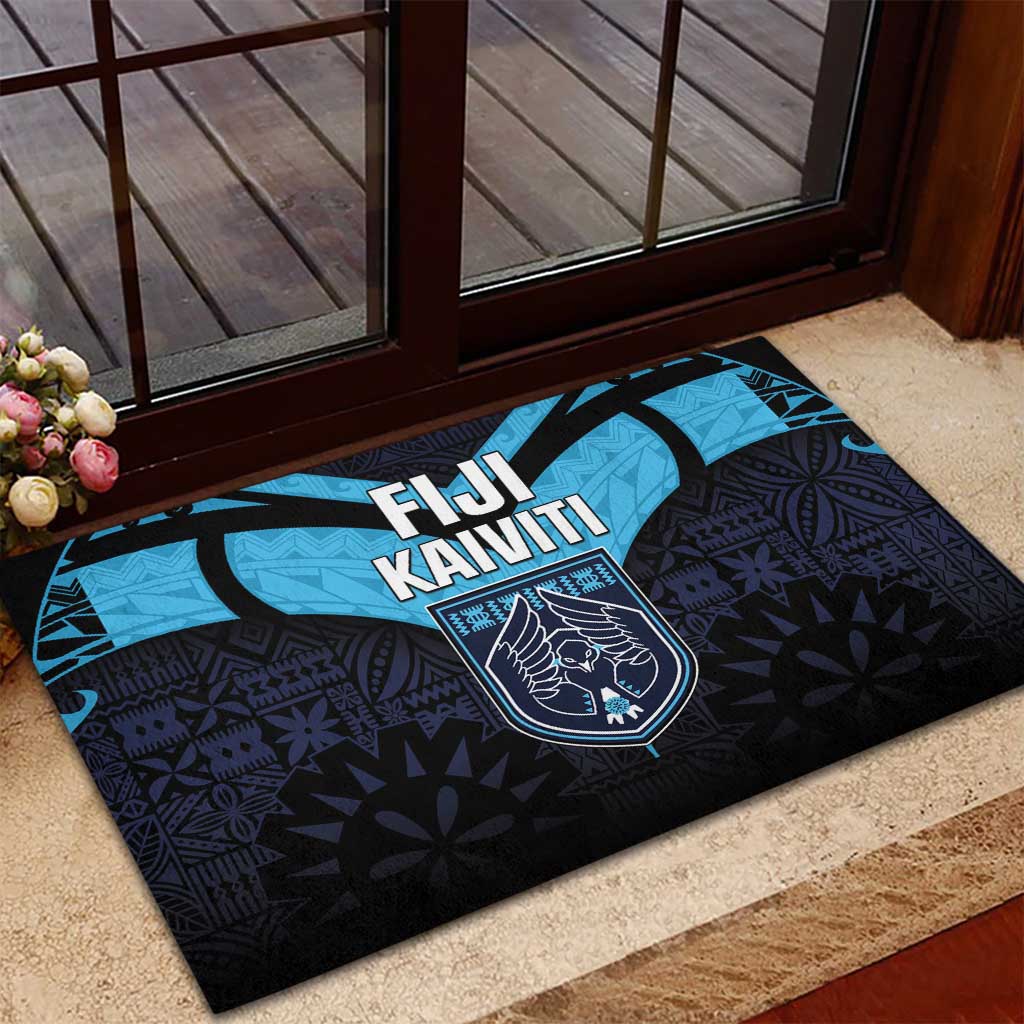 Fiji Kaiviti Rugby Rubber Doormat Fiji Tapa Pattern LT05 - Polynesian Pride