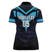 Custom Fiji Kaiviti Rugby Women Polo Shirt Fiji Tapa Pattern