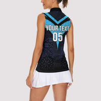 Custom Fiji Kaiviti Rugby Women Sleeveless Polo Shirt Fiji Tapa Pattern LT05 - Polynesian Pride