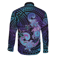 Hawaii Makahiki Turtle Family Matching Summer Maxi Dress and Hawaiian Shirt Spiral Polynesian Tattoo