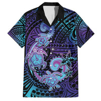 Hawaii Makahiki Turtle Family Matching Tank Maxi Dress and Hawaiian Shirt Spiral Polynesian Tattoo