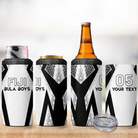 Custom Bula Fiji Football 4 in 1 Can Cooler Tumbler Go Champions - Polynesian Pride
