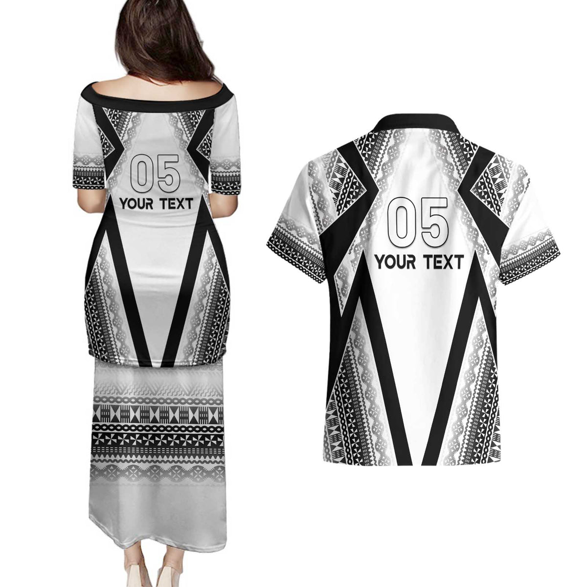 Custom Bula Fiji Football Couples Matching Puletasi and Hawaiian Shirt Go Champions - Polynesian Pride