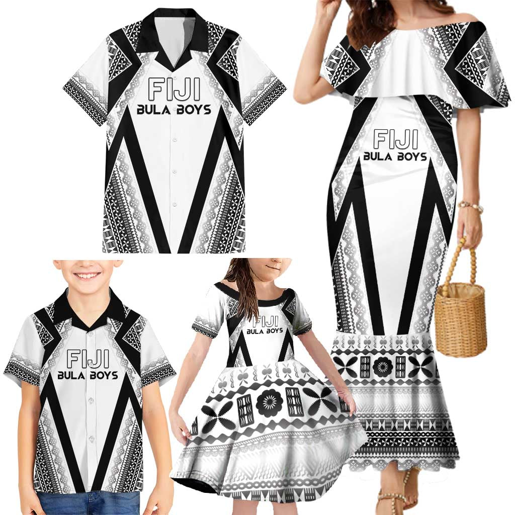 Custom Bula Fiji Football Family Matching Mermaid Dress and Hawaiian Shirt Go Champions - Polynesian Pride