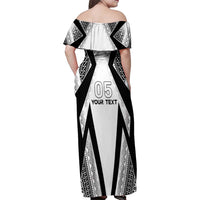 Custom Bula Fiji Football Family Matching Off Shoulder Maxi Dress and Hawaiian Shirt Go Champions - Polynesian Pride