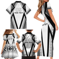 Custom Bula Fiji Football Family Matching Short Sleeve Bodycon Dress and Hawaiian Shirt Go Champions - Polynesian Pride