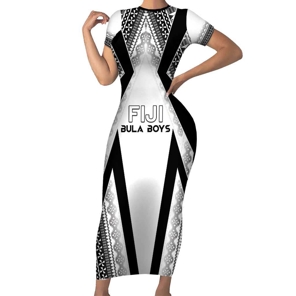 Custom Bula Fiji Football Family Matching Short Sleeve Bodycon Dress and Hawaiian Shirt Go Champions - Polynesian Pride