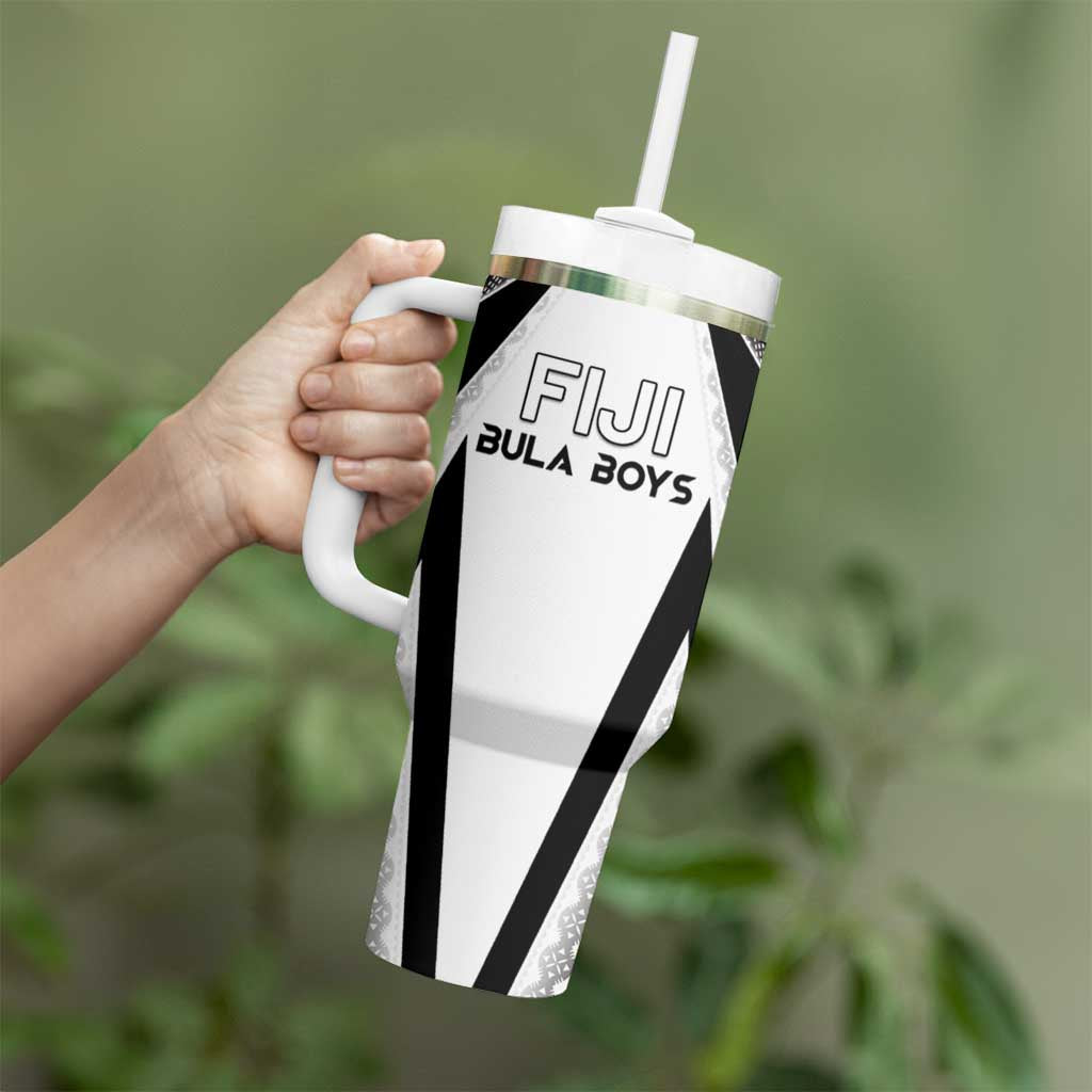 Custom Bula Fiji Football Tumbler With Handle Go Champions - Polynesian Pride