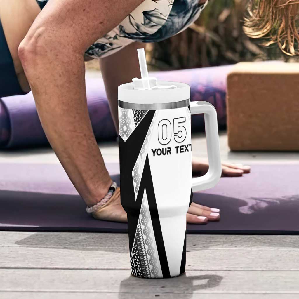 Custom Bula Fiji Football Tumbler With Handle Go Champions - Polynesian Pride